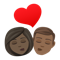 Kiss- Woman- Man- Dark Skin Tone- Medium-Dark Skin Tone emoji on Emojione